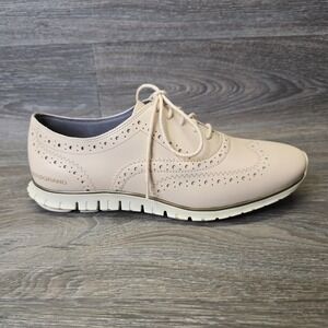 Cole Haan Zerogrand Wingtip Oxford Shoes Womens 7 B Brazil Sand Leather‎ READ